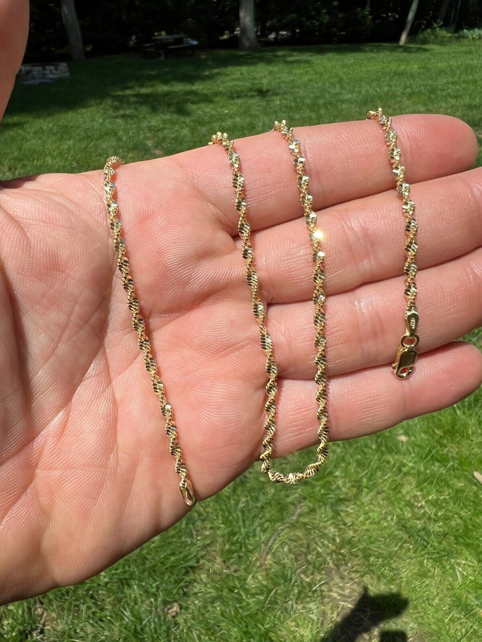 Singapore Rope Chain Necklace - 14k Gold Vermeil 925 Sterling Silver - 14"-30" - 2.5mm