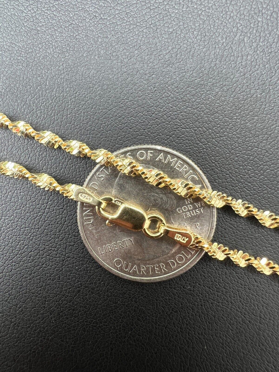 Singapore Rope Chain Necklace - 14k Gold Vermeil 925 Sterling Silver - 14"-30" - 2.5mm
