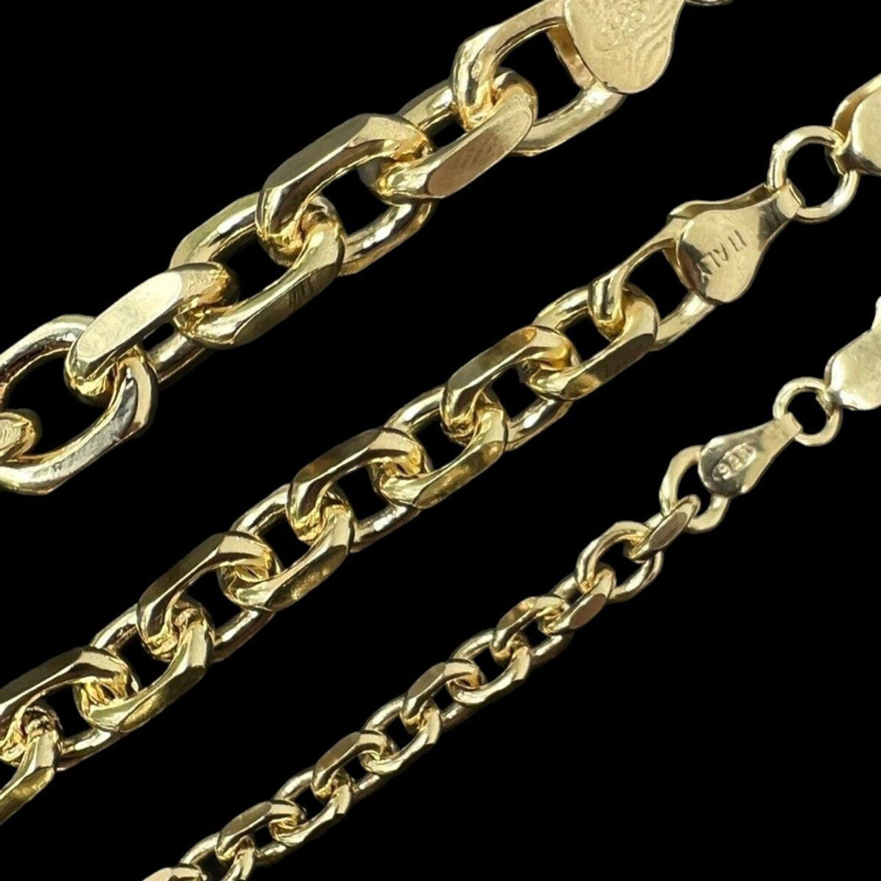 Anchor Cable Chain Necklace Or Bracelet - 14k Gold Vermeil 925 Sterling Silver - 7"-30" - 4mm-8mm