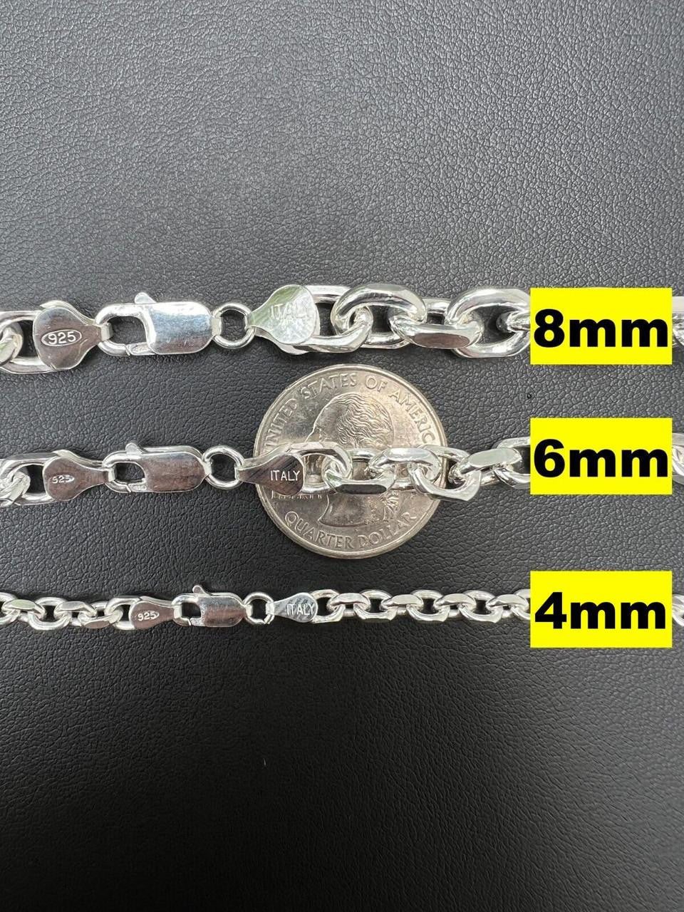 Anchor Cable Chain Necklace Or Bracelet - 925 Sterling Silver - 7"-30" - 4mm-8mm