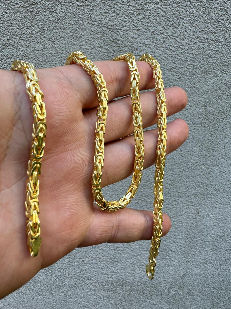 Byzantine Link Chain Necklace - 14k Gold Vermeil 925 Sterling Silver - 18"-30" - 2.5mm-6mm