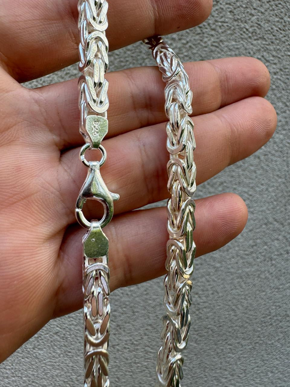 Byzantine Link Chain Necklace - 925 Sterling Silver - 18"-30" - 2.5mm-6mm