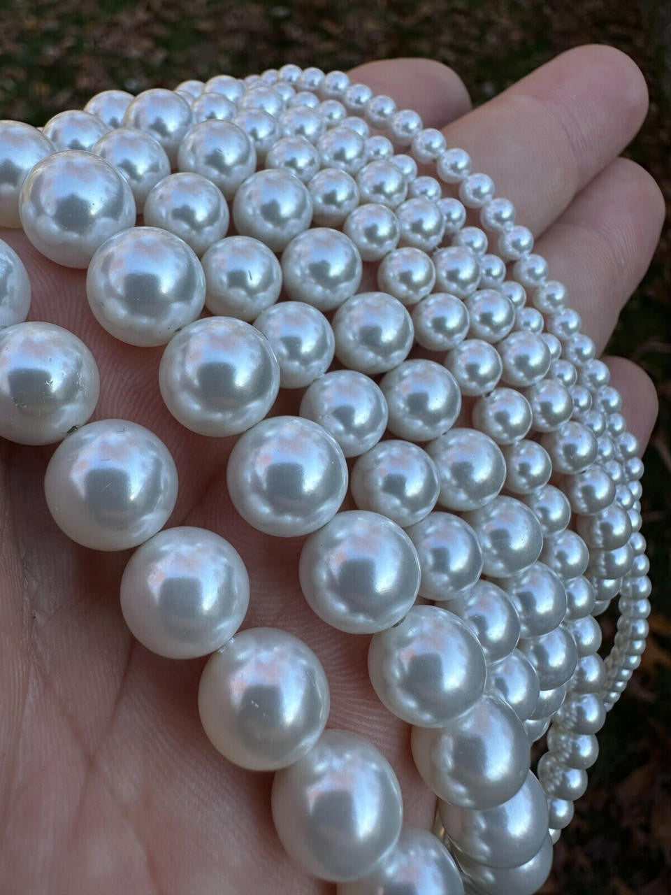 Cultured Pearl Chain Necklace - 925 Silver - 14"-28" - 4mm-10mm