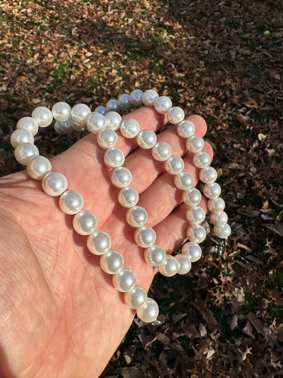 Cultured Pearl Chain Necklace - 925 Silver - 14"-28" - 4mm-10mm