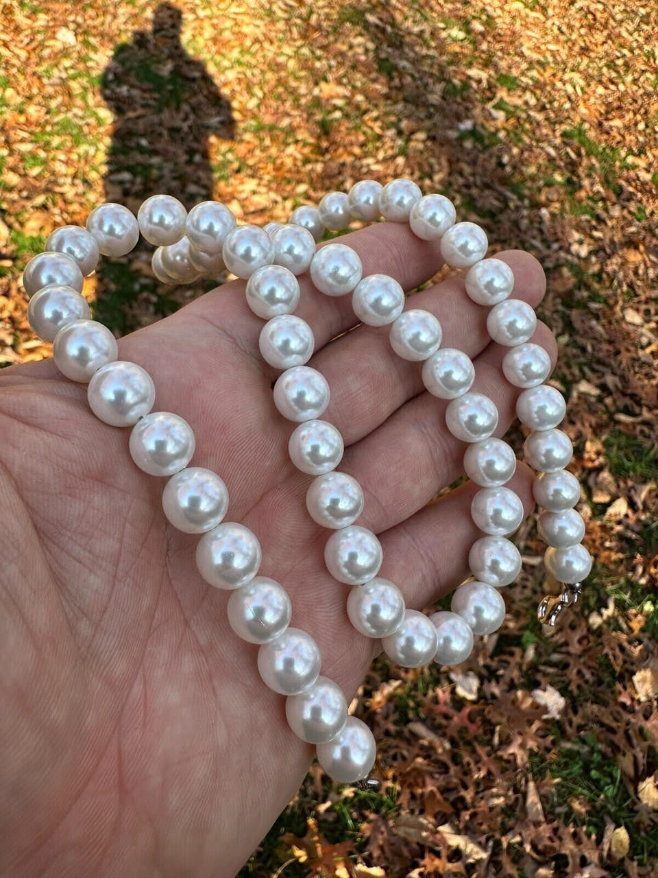 Cultured Pearl Chain Necklace - 925 Silver - 14"-28" - 4mm-10mm