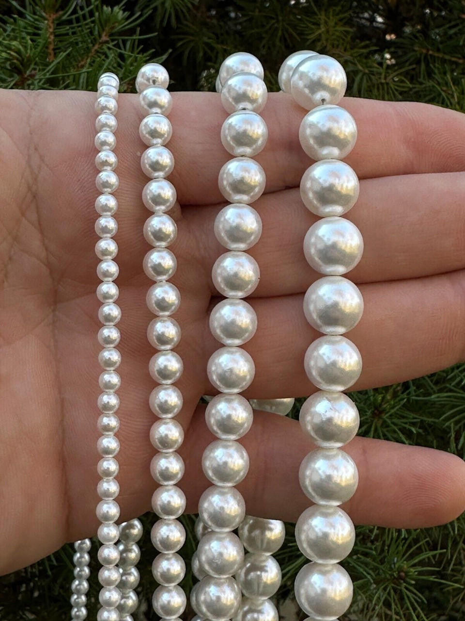 Cultured Pearl Chain Necklace - 925 Silver - 14"-28" - 4mm-10mm