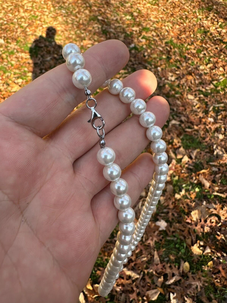 Cultured Pearl Chain Necklace - 925 Silver - 14"-28" - 4mm-10mm