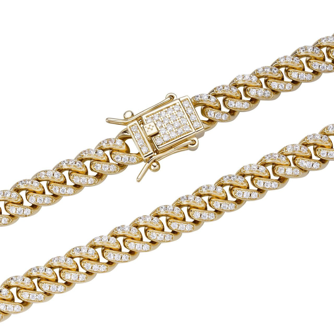 Everyday Wear Miami Cuban Link Chain Necklace Iced Out CZ Stones - 14k Gold Vermeil 925 Silver - 6mm- 16-30" $264.00 - $482.00 Add to Wish List Share Facebook Email Twitter Linkedin Pinterest