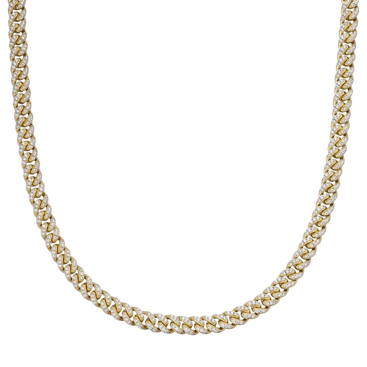 Everyday Wear Miami Cuban Link Chain Necklace Iced Out CZ Stones - 14k Gold Vermeil 925 Silver - 6mm- 16-30" $264.00 - $482.00 Add to Wish List Share Facebook Email Twitter Linkedin Pinterest