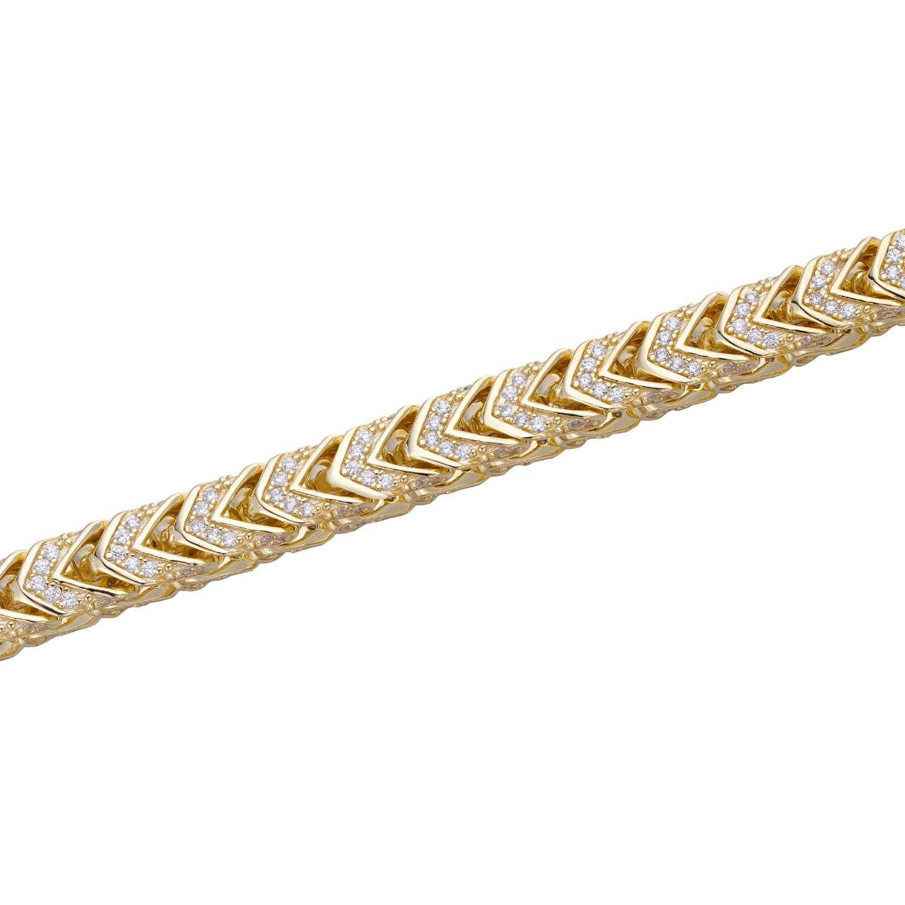 Franco Chain Iced Out CZ Stones - 14k Gold Vermeil 925 Silver - 6mm - 16-30"