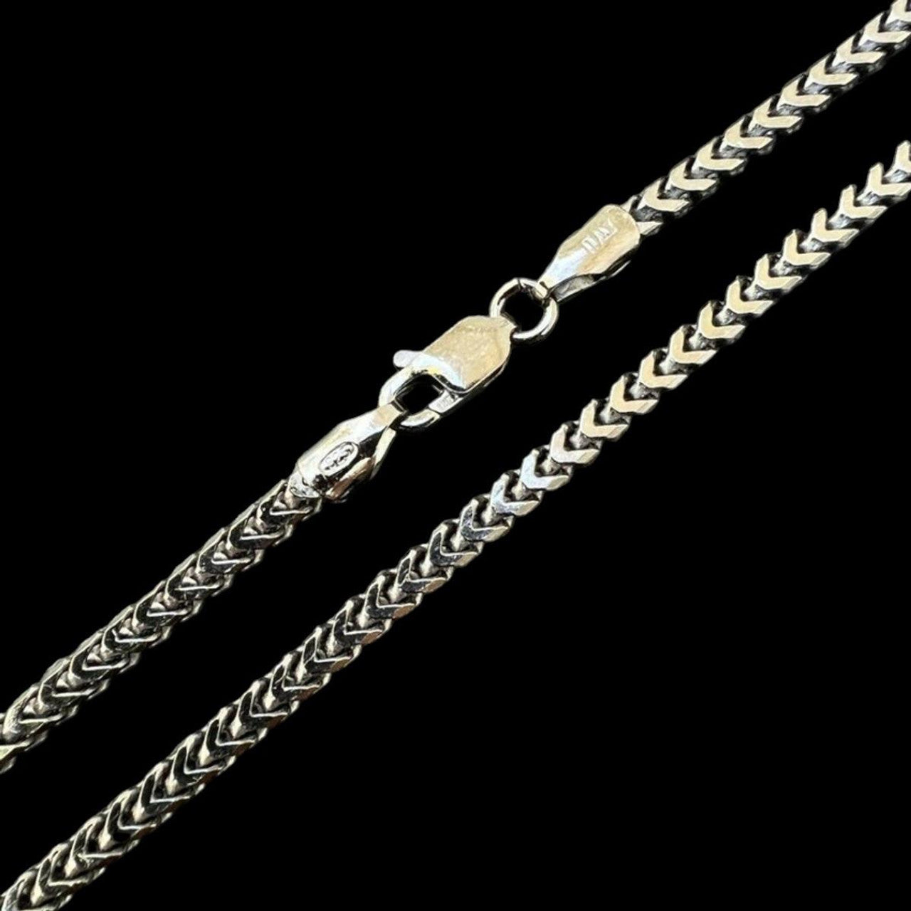 Franco Chain Necklace - Black Rhodium Over 925 Sterling Silver - 16"-30" - 2.5mm