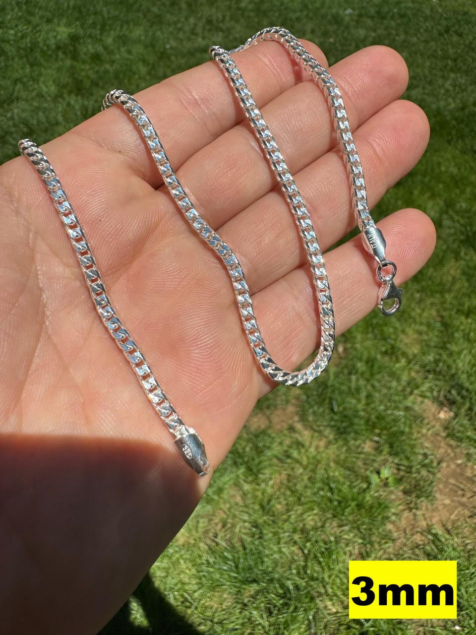 Franco Link Chain Necklace - 925 Sterling Silver - 16"-30" - 2mm-5mm