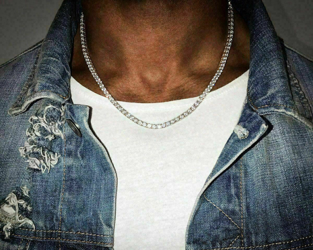 #1 BESTSELLER Tennis Chain Necklace Iced Out CZ Stones - 14k Gold Vermeil Or 925 Silver - 3mm-7mm - 16"-30"