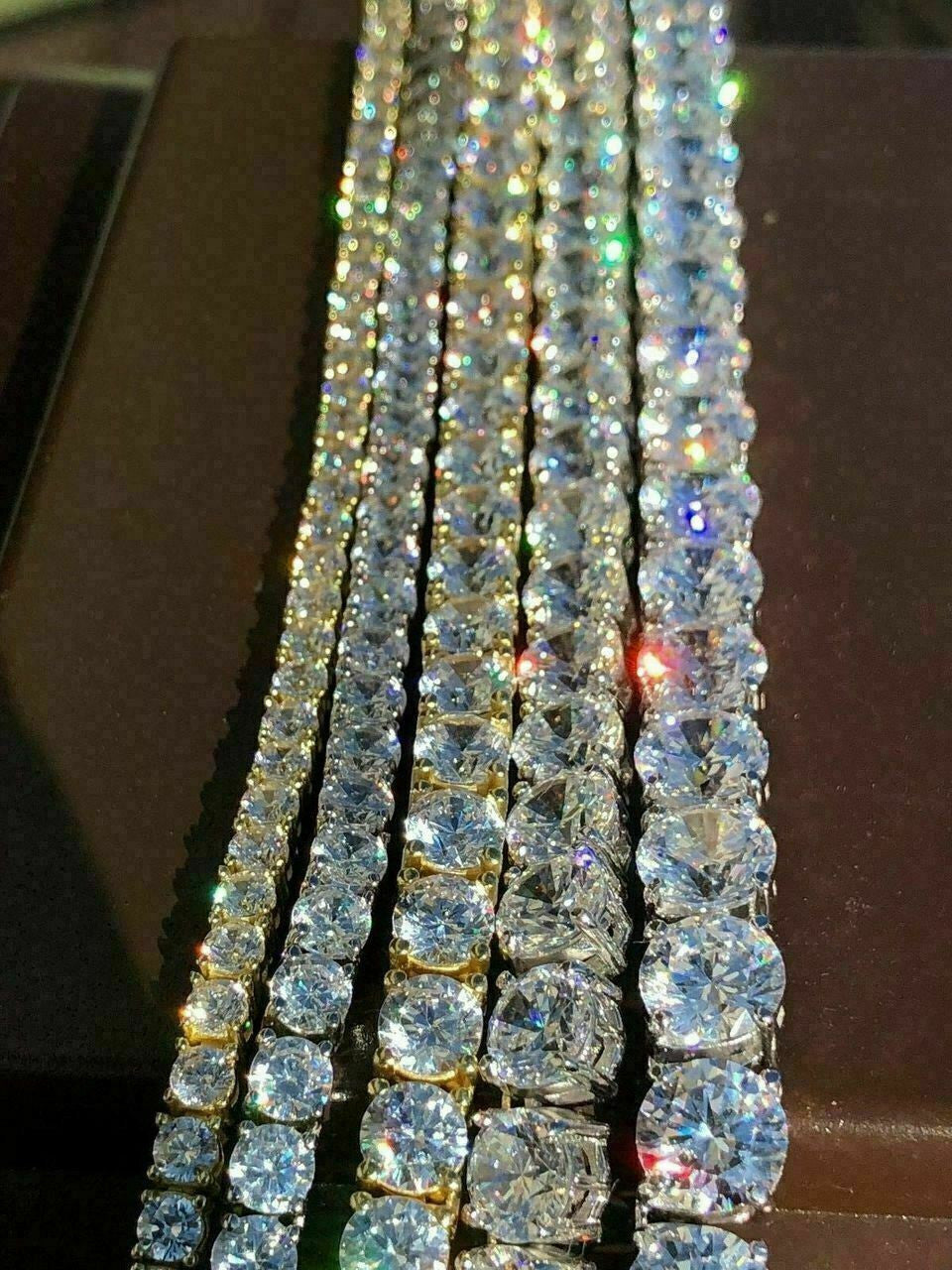 #1 BESTSELLER Tennis Chain Necklace Iced Out CZ Stones - 14k Gold Vermeil Or 925 Silver - 3mm-7mm - 16"-30"