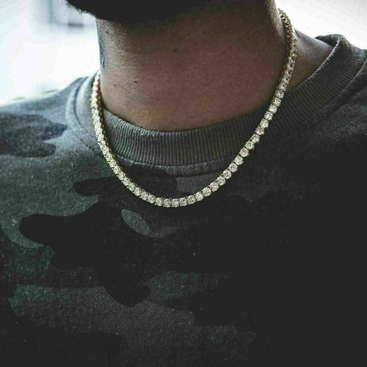 #1 BESTSELLER Tennis Chain Necklace Iced Out CZ Stones - 14k Gold Vermeil Or 925 Silver - 3mm-7mm - 16"-30"