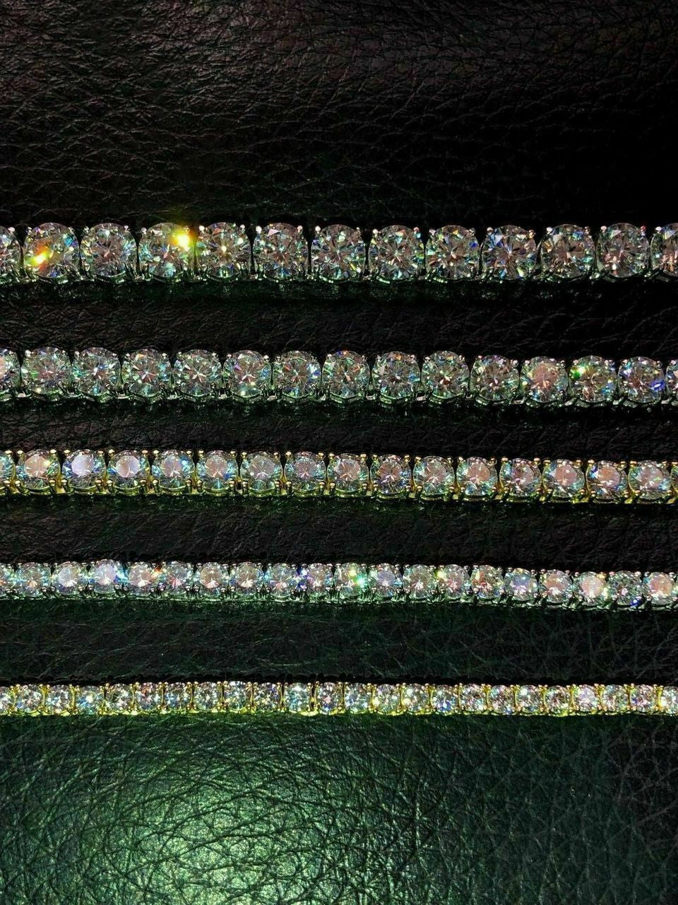 #1 BESTSELLER Tennis Chain Necklace Iced Out CZ Stones - 14k Gold Vermeil Or 925 Silver - 3mm-7mm - 16"-30"