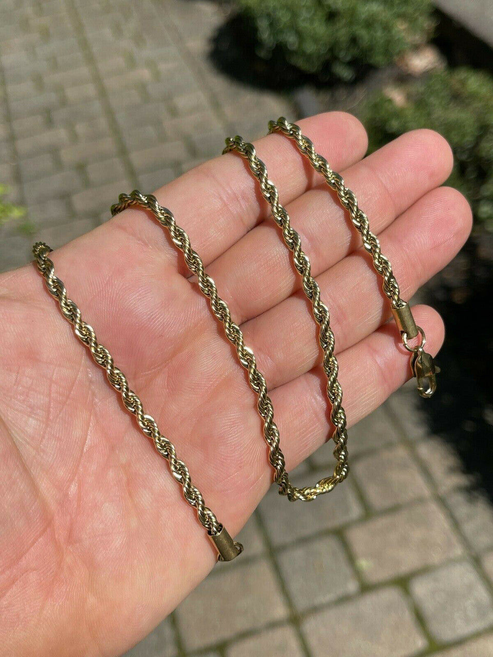 Rope Chain Necklace - 14k Yellow Gold Plated Stainless Steel - 18"-30" - 2mm-6mm