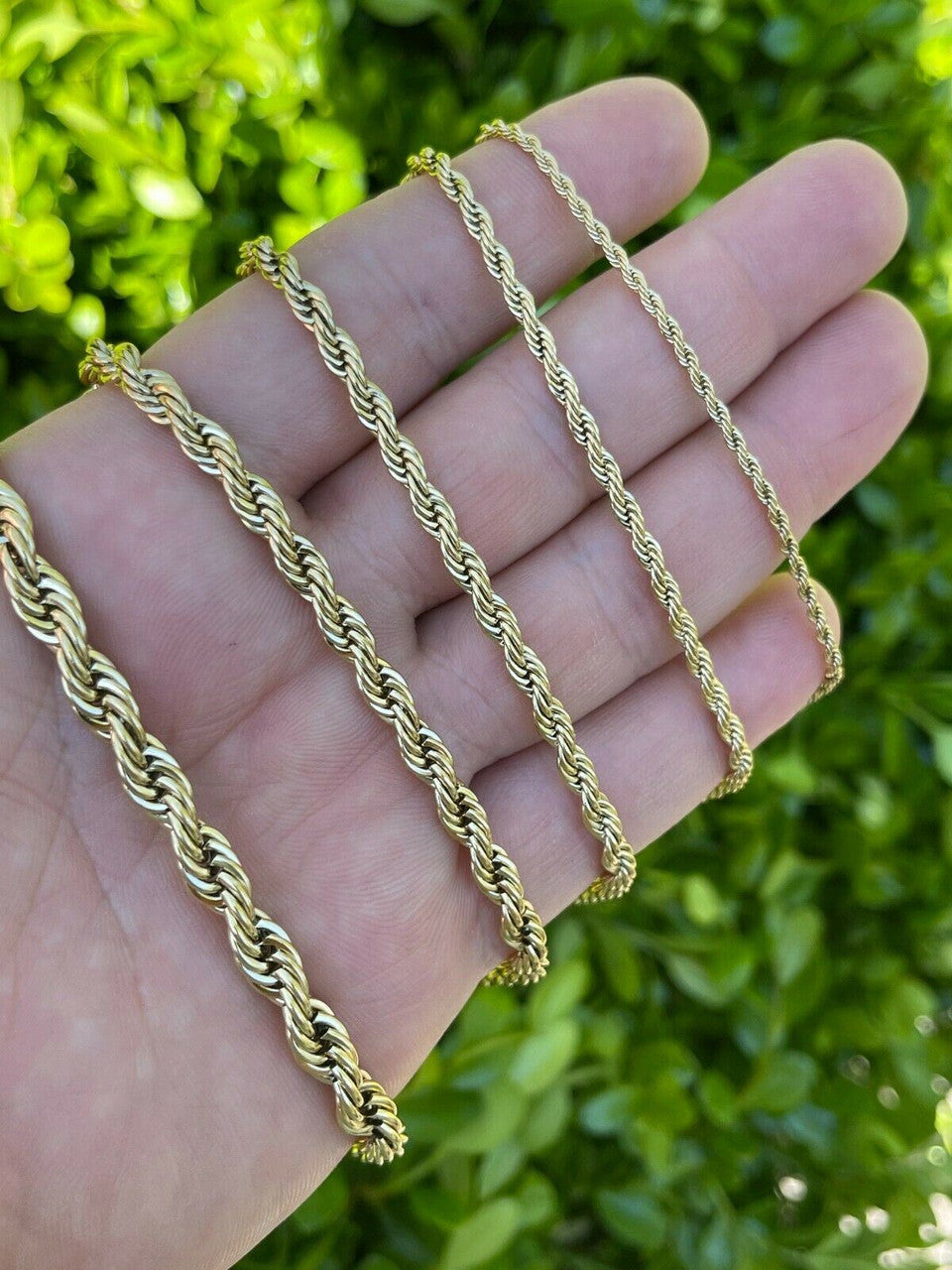 Rope Chain Necklace - 14k Yellow Gold Plated Stainless Steel - 18"-30" - 2mm-6mm