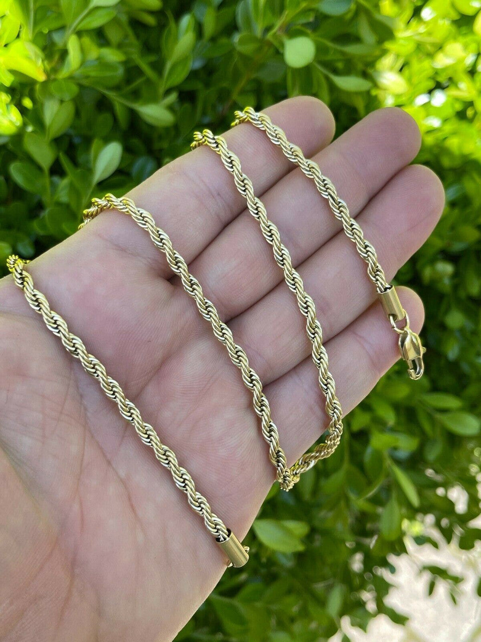 Rope Chain Necklace - 14k Yellow Gold Plated Stainless Steel - 18"-30" - 2mm-6mm
