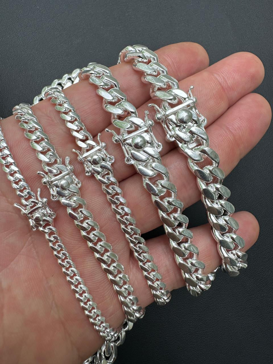 Miami Cuban Link Chain Necklace Or Bracelet W. Box Lock - 925 Sterling Silver - 7"-30" - 4mm-10.5mm