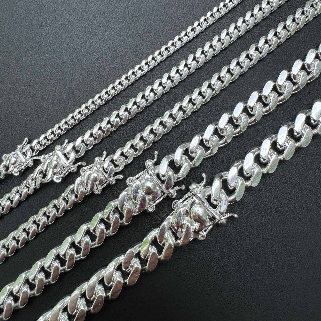 Miami Cuban Link Chain Necklace Or Bracelet W. Box Lock - 925 Sterling Silver - 7"-30" - 4mm-10.5mm