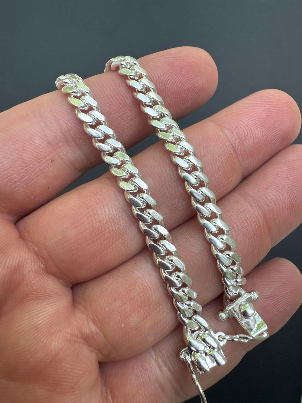 Miami Cuban Link Chain Necklace Or Bracelet W. Box Lock - 925 Sterling Silver - 7"-30" - 4mm-10.5mm