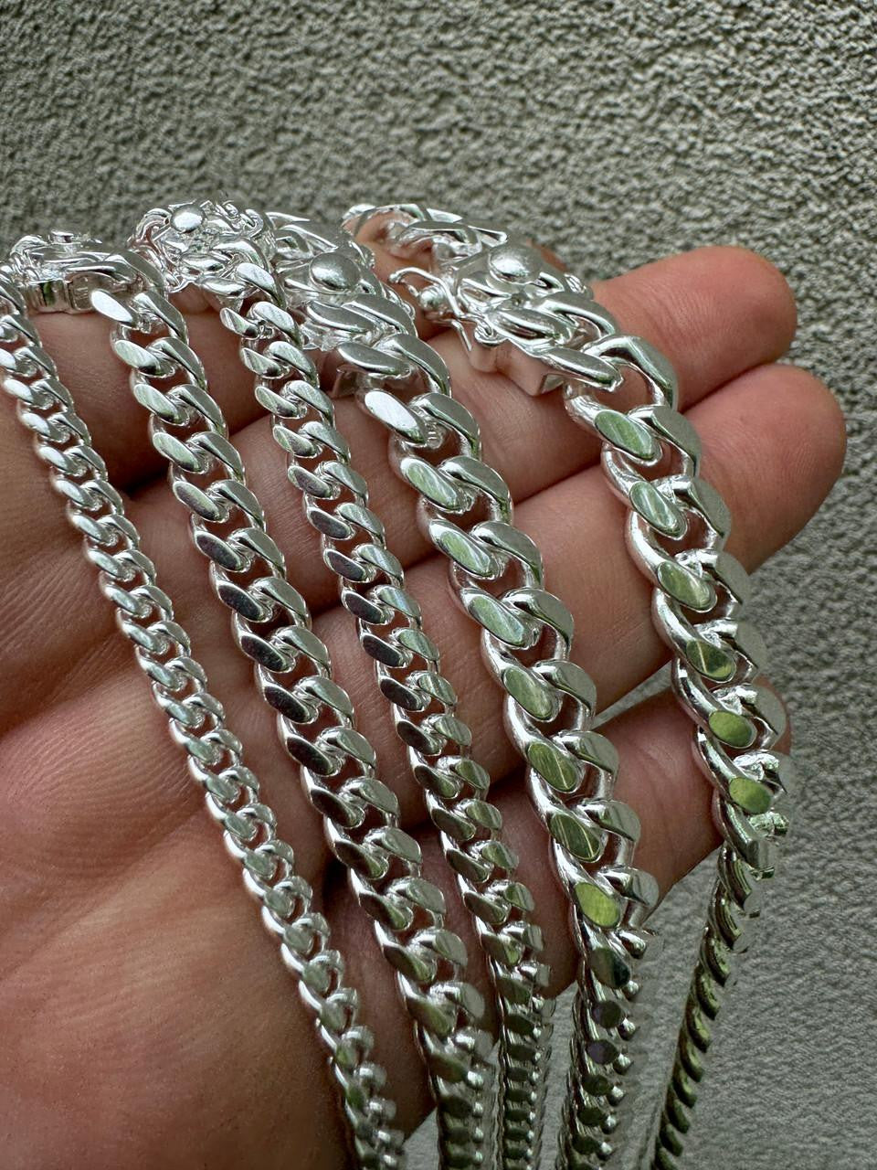 Miami Cuban Link Chain Necklace Or Bracelet W. Box Lock - 925 Sterling Silver - 7"-30" - 4mm-10.5mm