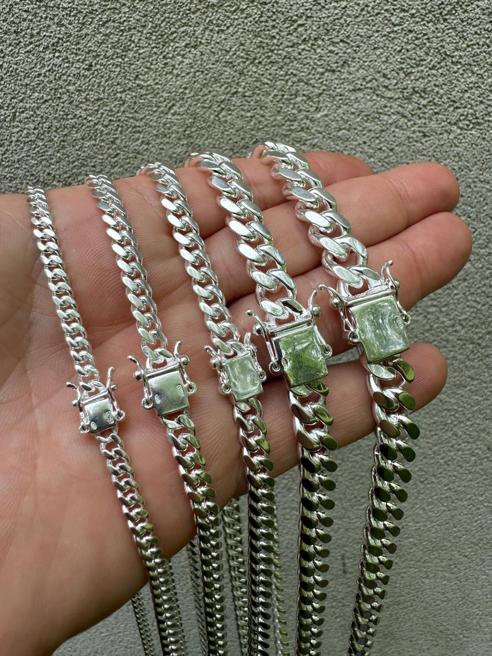 Miami Cuban Link Chain Necklace Or Bracelet W. Box Lock - 925 Sterling Silver - 7"-30" - 4mm-10.5mm