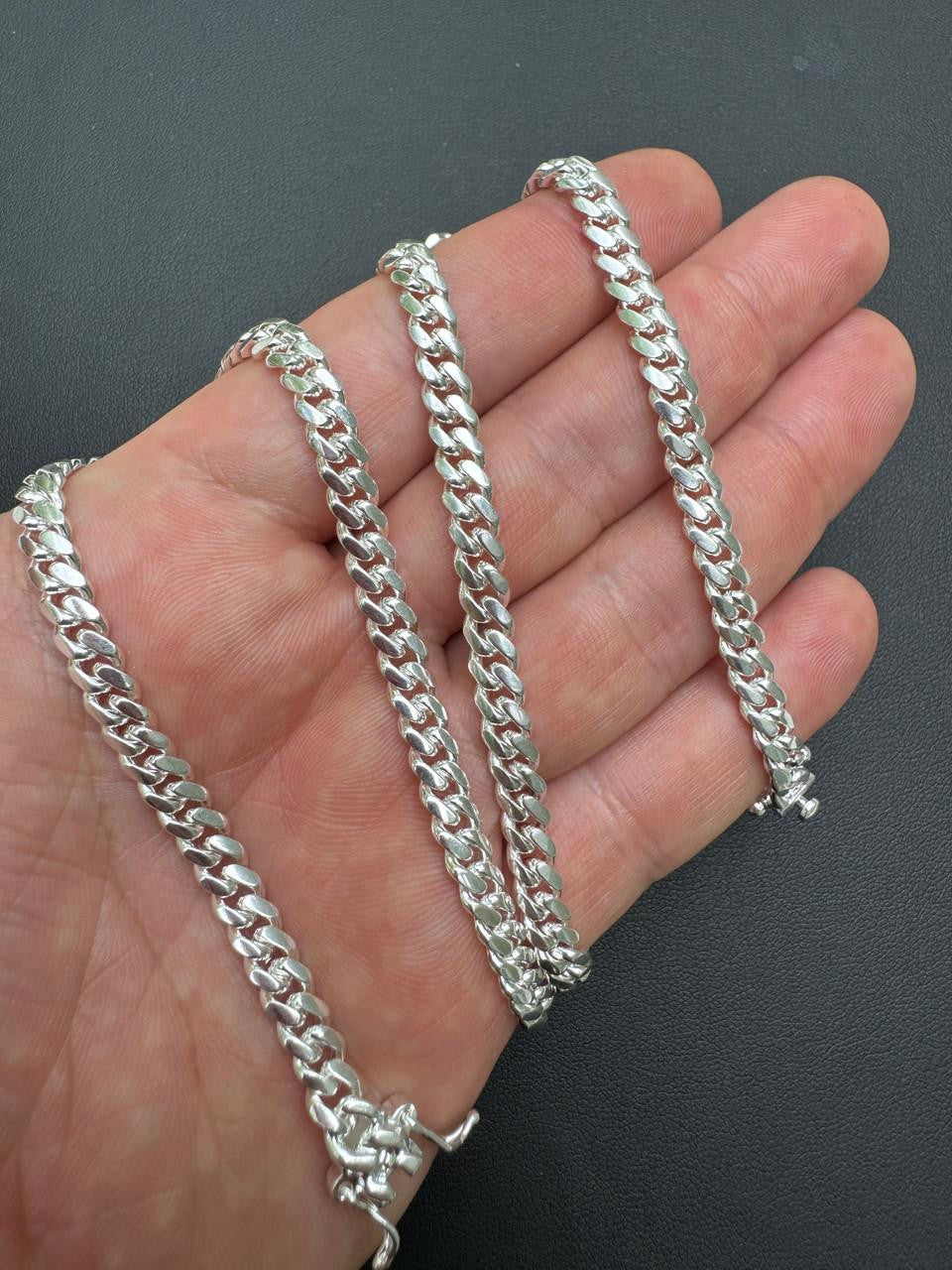Miami Cuban Link Chain Necklace Or Bracelet W. Box Lock - 925 Sterling Silver - 7"-30" - 4mm-10.5mm