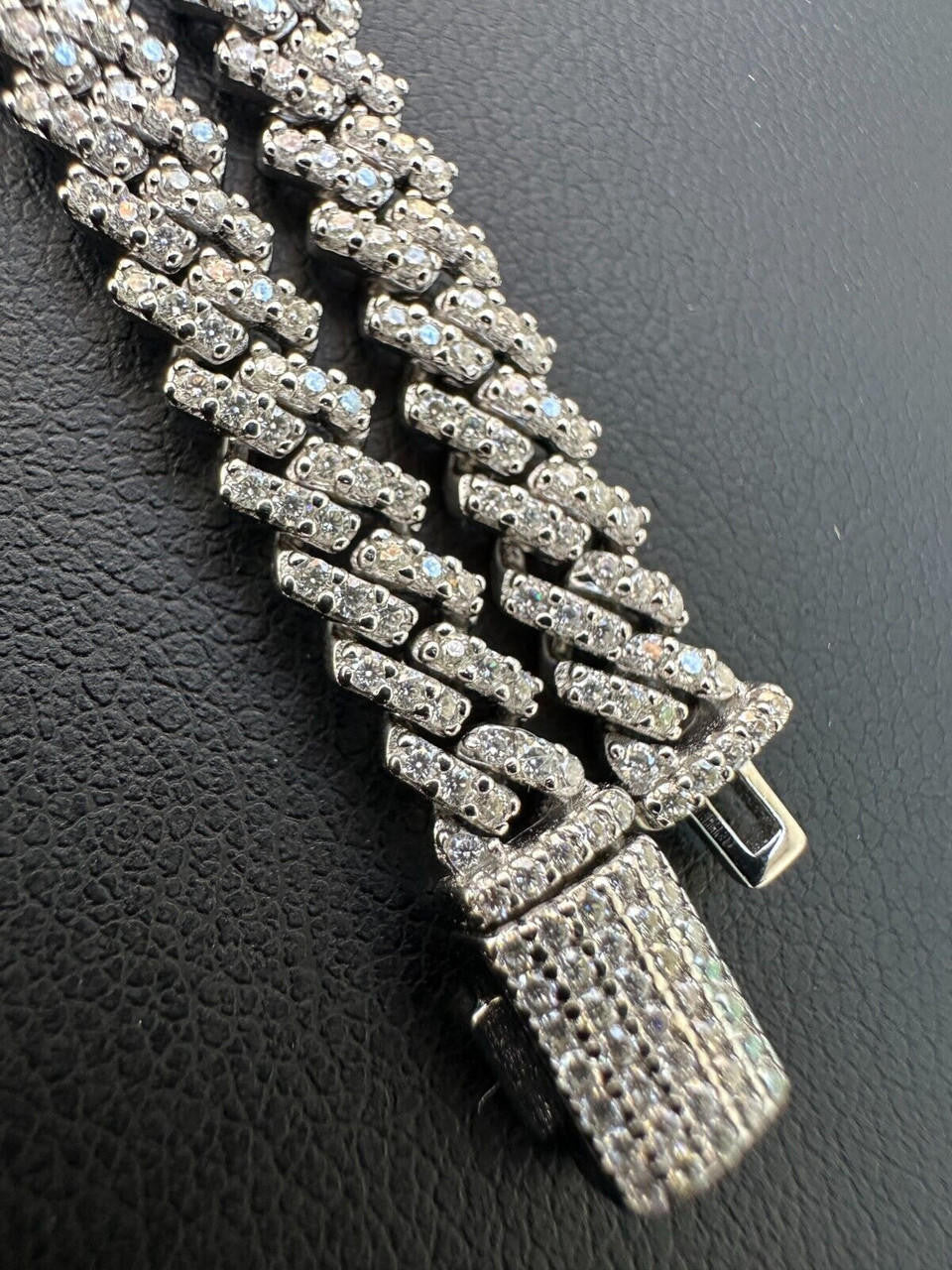 MOISSANITE Micro Prong Miami Cuban Link Chain Necklace Iced Out - 925 Silver - 5mm - 16" - 24"