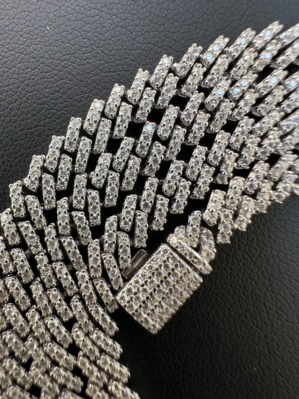 MOISSANITE Micro Prong Miami Cuban Link Chain Necklace Iced Out - 925 Silver - 5mm - 16" - 24"