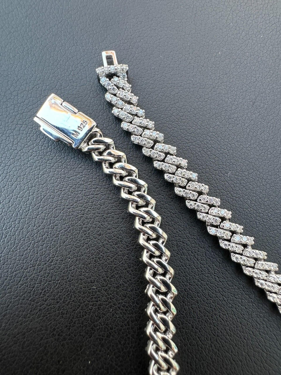 MOISSANITE Micro Prong Miami Cuban Link Chain Necklace Iced Out - 925 Silver - 5mm - 16" - 24"