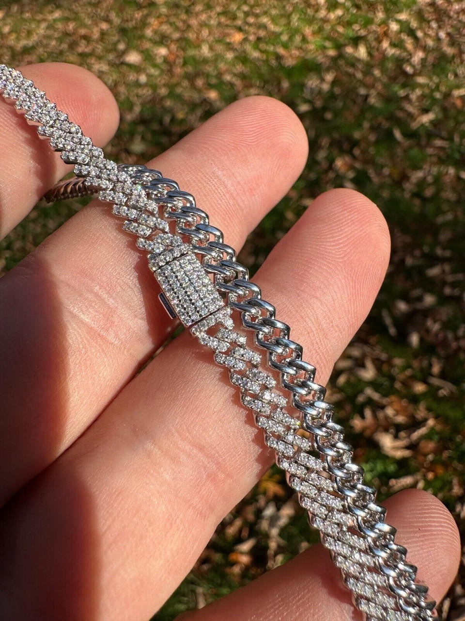 MOISSANITE Micro Prong Miami Cuban Link Chain Necklace Iced Out - 925 Silver - 5mm - 16" - 24"
