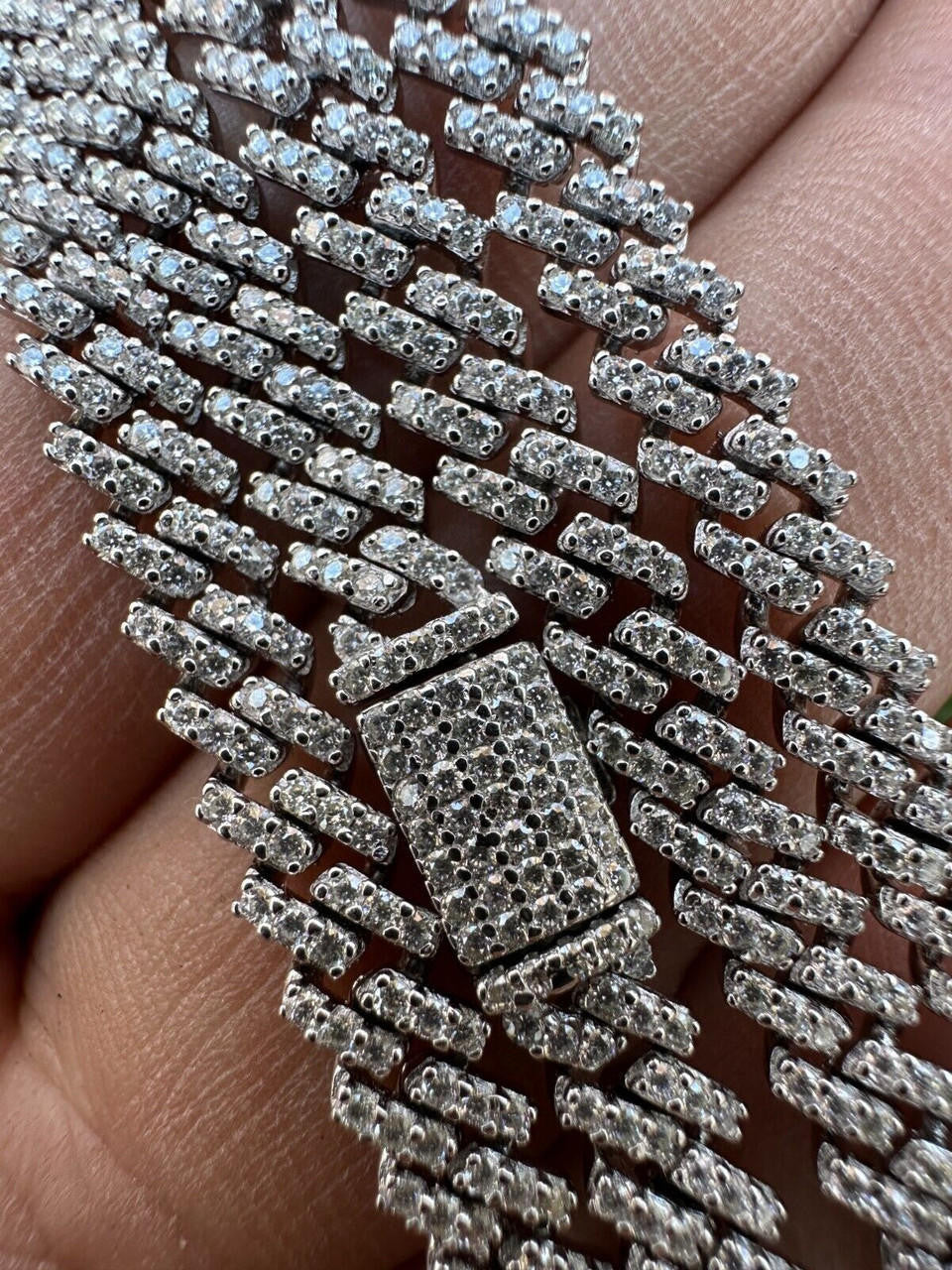 MOISSANITE Micro Prong Miami Cuban Link Chain Necklace Iced Out - 925 Silver - 5mm - 16" - 24"