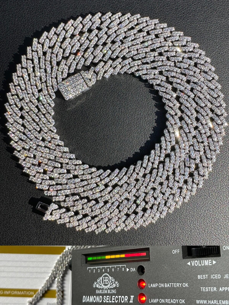 MOISSANITE Micro Prong Miami Cuban Link Chain Necklace Iced Out - 925 Silver - 5mm - 16" - 24"
