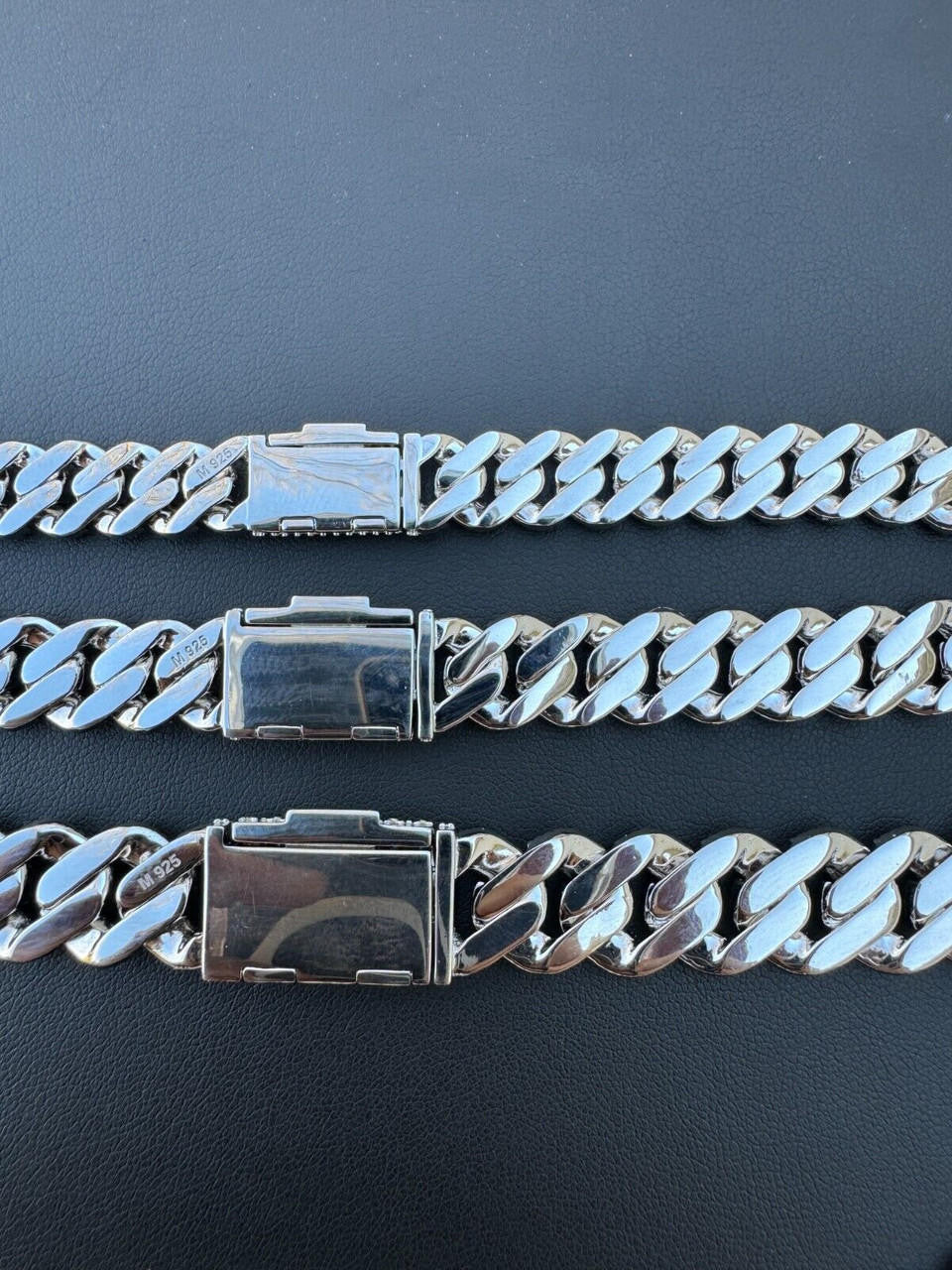 3D Miami Cuban Link Prong Chain Necklace Iced Out - 925 Silver - 10mm-14mm - 16-30"