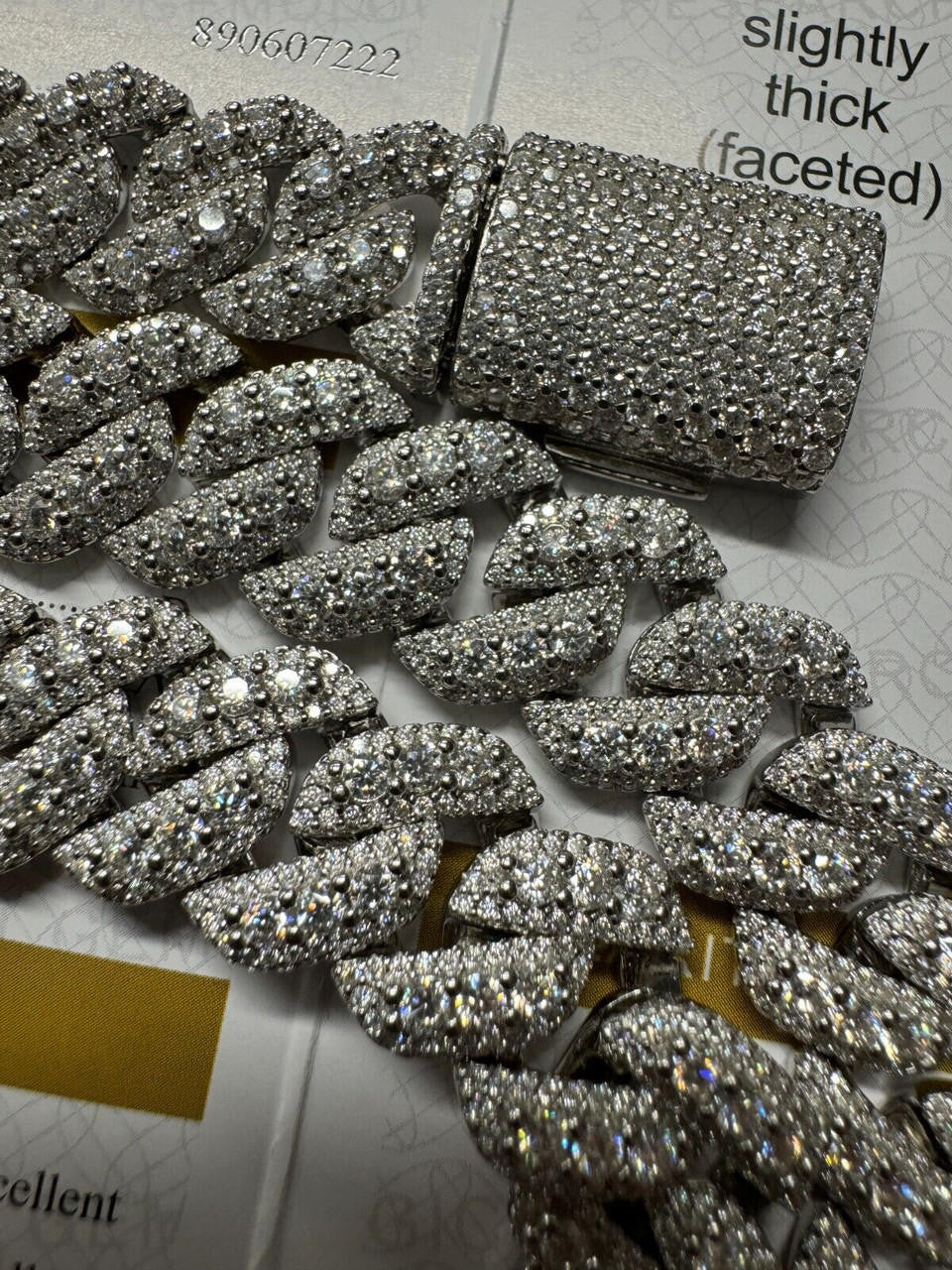 3D Miami Cuban Link Prong Chain Necklace Iced Out - 925 Silver - 10mm-14mm - 16-30"