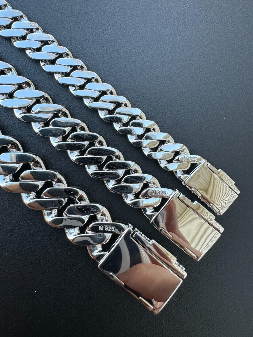 3D Miami Cuban Link Prong Chain Necklace Iced Out - 925 Silver - 10mm-14mm - 16-30"