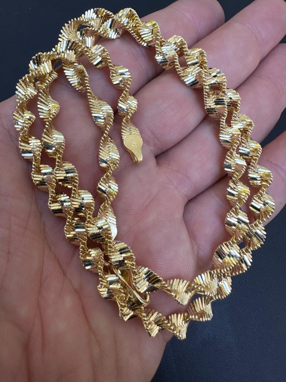Singapore Rope Chain Necklace - 14k Gold Vermeil 925 Sterling Silver - 14"-28" - 6mm