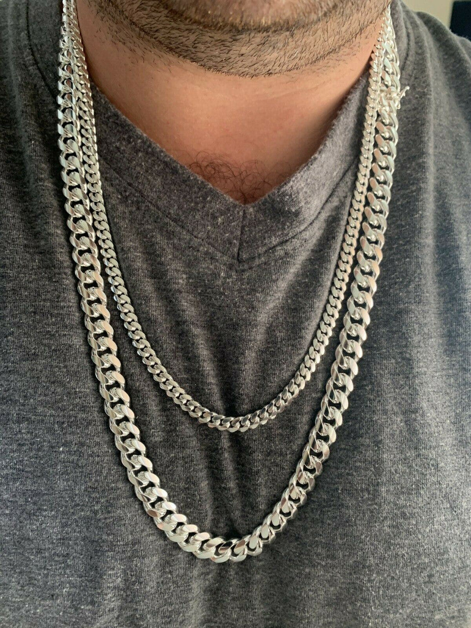 Miami Cuban Link Chain Necklace Or Bracelet W. Box Lock - 925 Sterling Silver - 7"-30" - 4mm-10.5mm