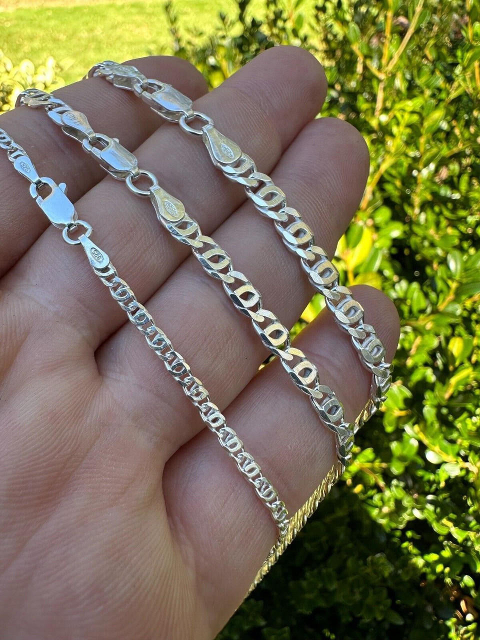 Tigers Eye Link Chain Necklace Or Bracelet - 925 Sterling Silver - 7"-30" - 2.5mm-5.5mm