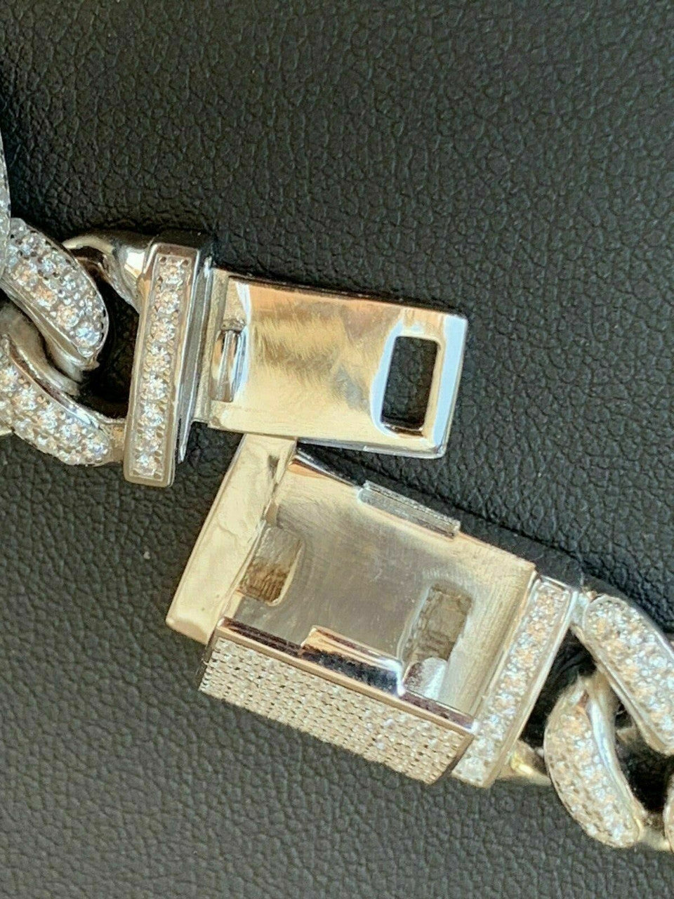 Figarucci Figaro Mariner Cross Link Chain Necklace Iced Out CZ Stones - 925 Silver - 12mm - 18"-30"