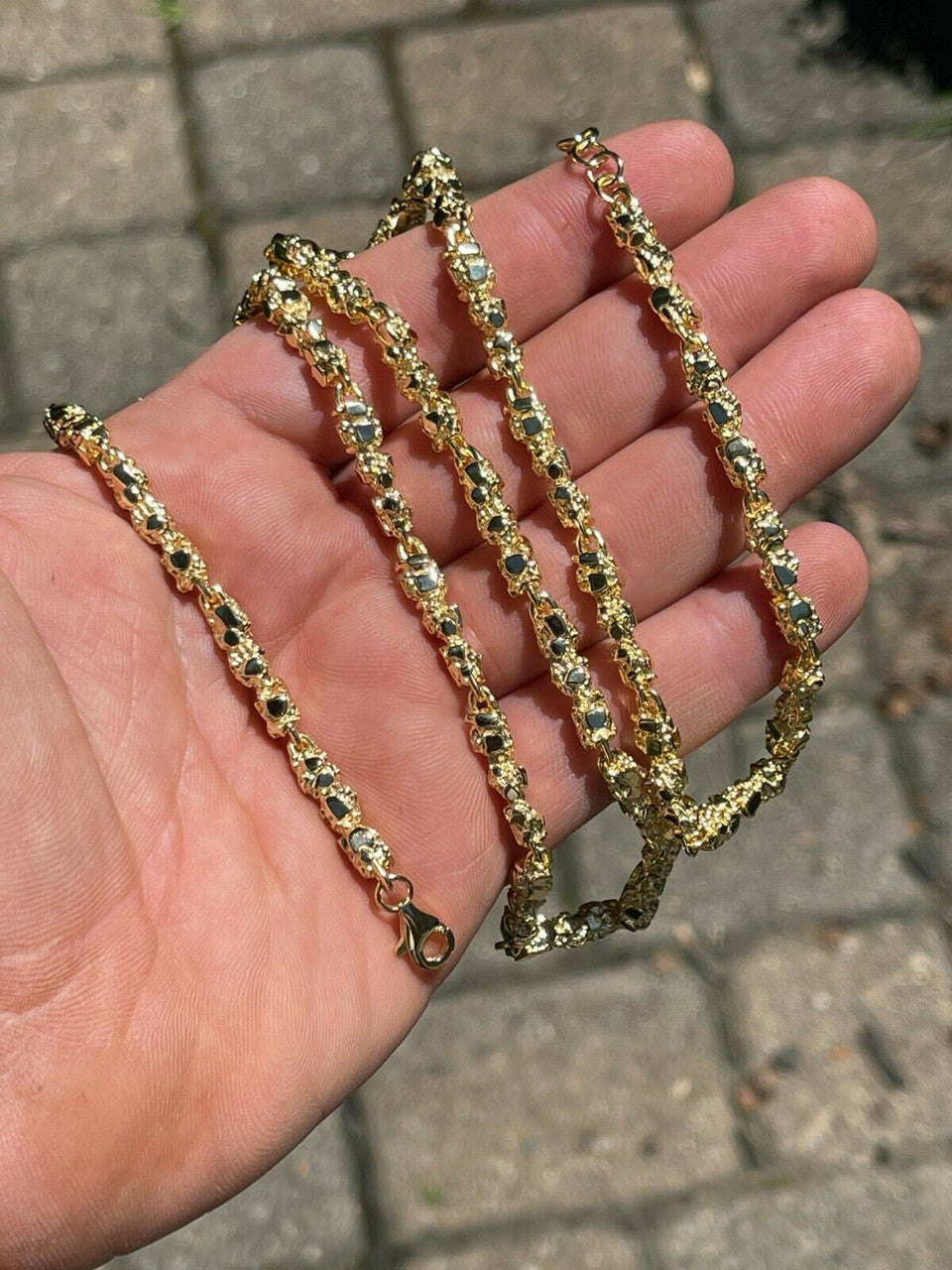 Custom Nugget Chain Necklace - 14k Gold Vermeil 925 Sterling Silver - 18"-30" - 5mm