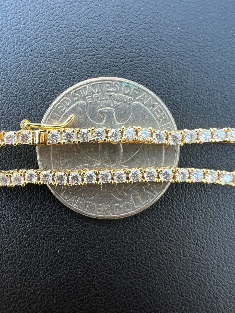 MOISSANITE Micro Tennis Chain Necklace Iced Out - 14k Gold Vermeil 925 Silver - 2mm - 14"-28"