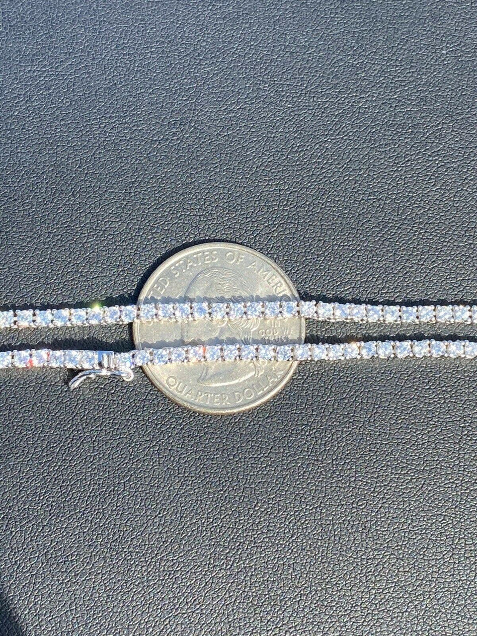 MOISSANITE Micro Tennis Chain Necklace Iced Out - 925 Silver - 2mm - 14"-28"