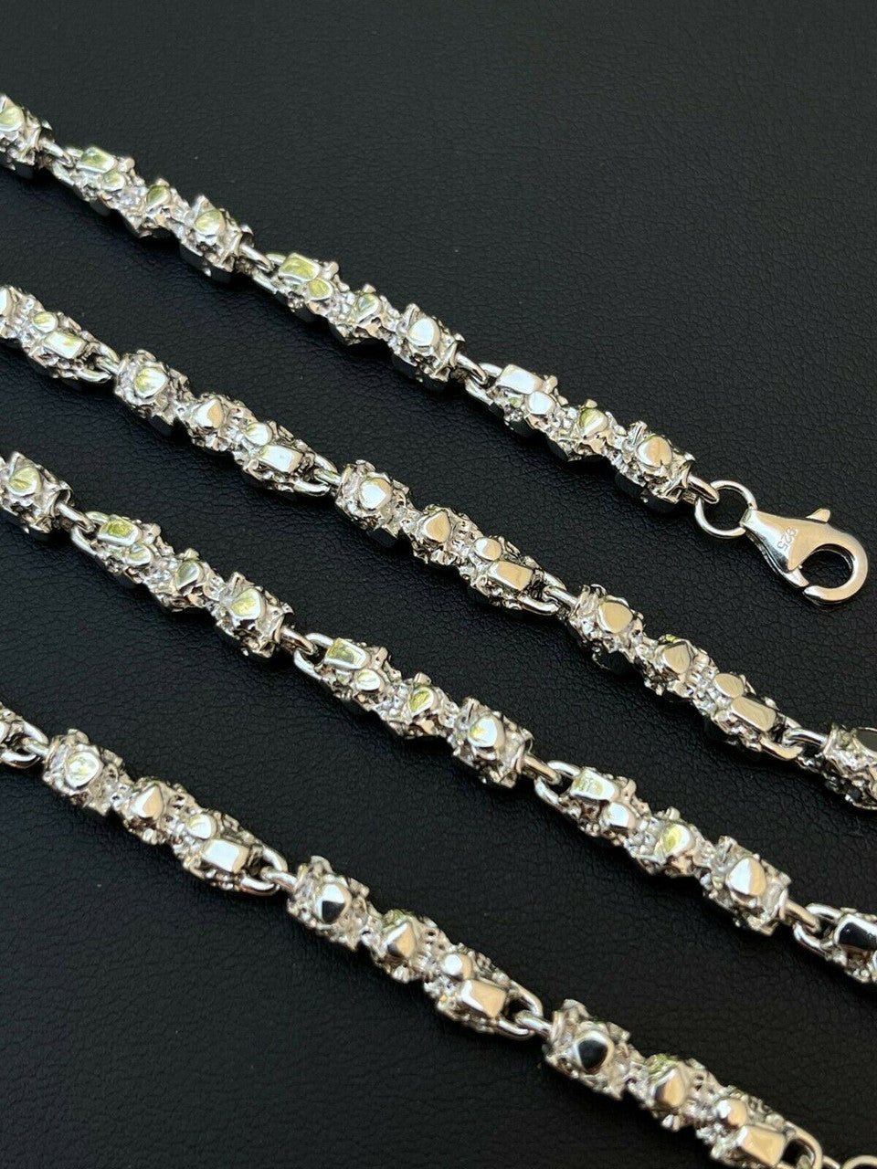 Custom Nugget Chain Necklace - 925 Sterling Silver - 18"-30" - 5mm