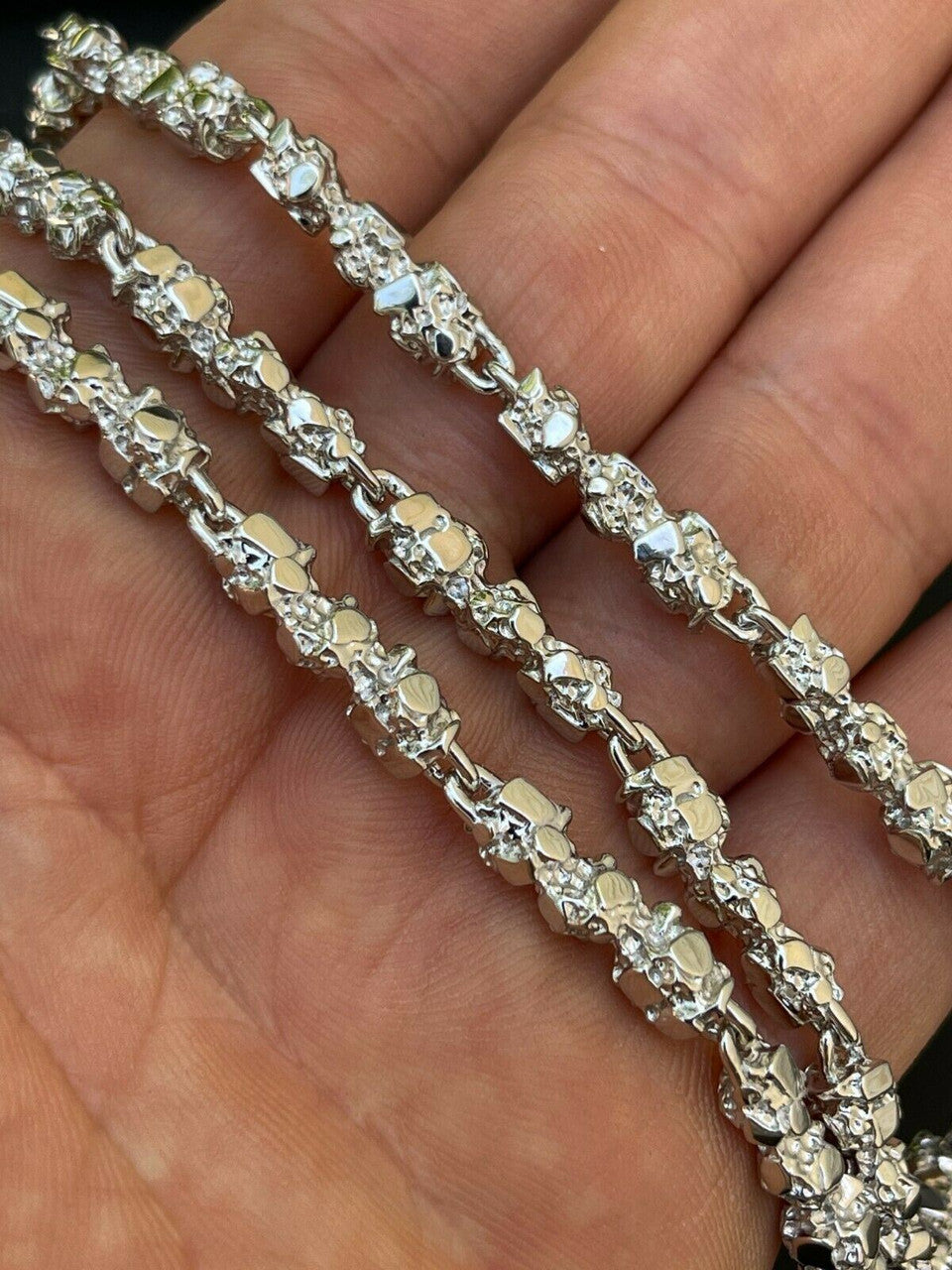 Custom Nugget Chain Necklace - 925 Sterling Silver - 18"-30" - 5mm