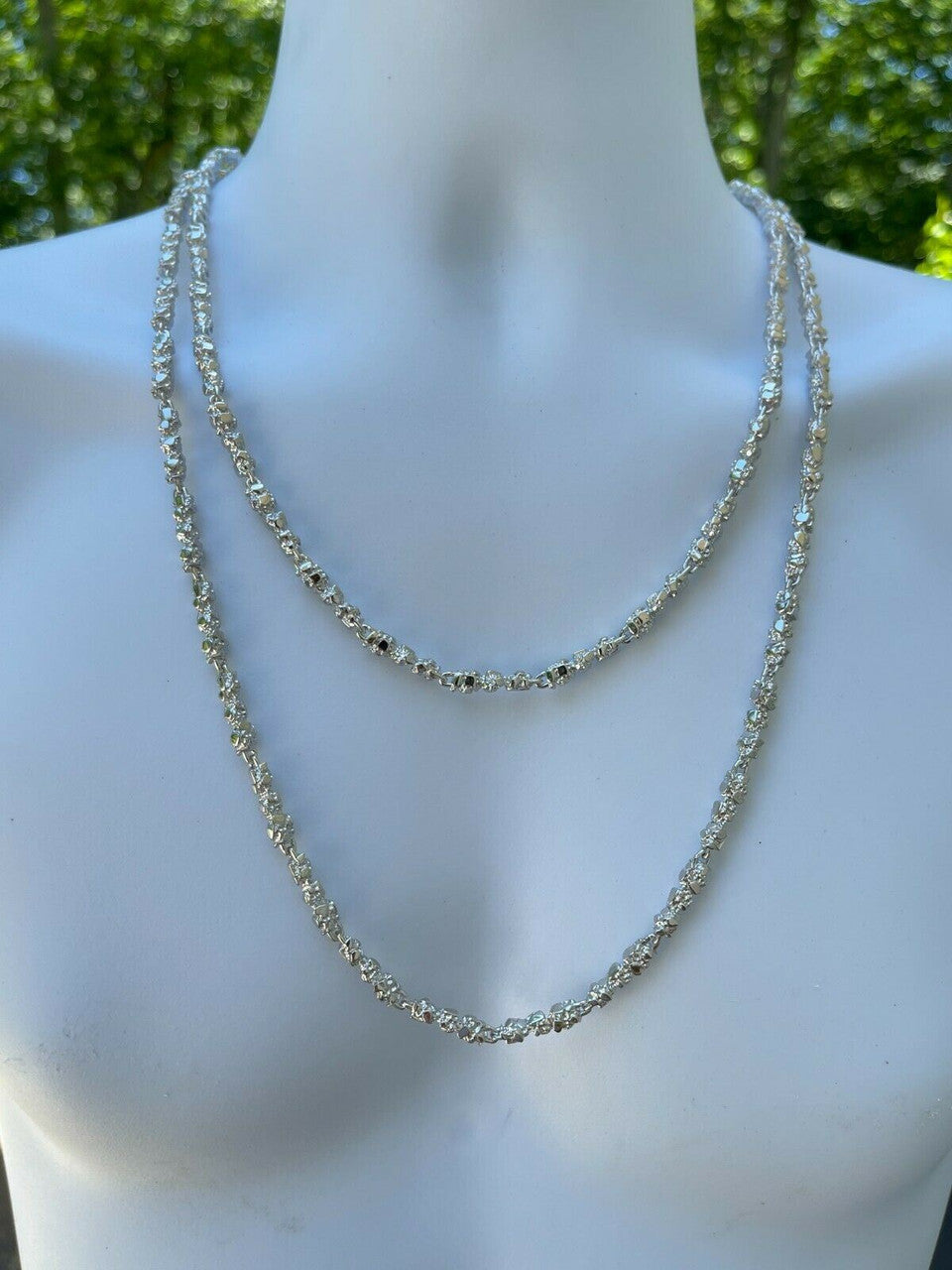 Custom Nugget Chain Necklace - 925 Sterling Silver - 18"-30" - 5mm