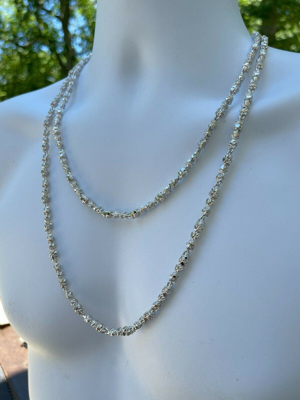 Custom Nugget Chain Necklace - 925 Sterling Silver - 18"-30" - 5mm