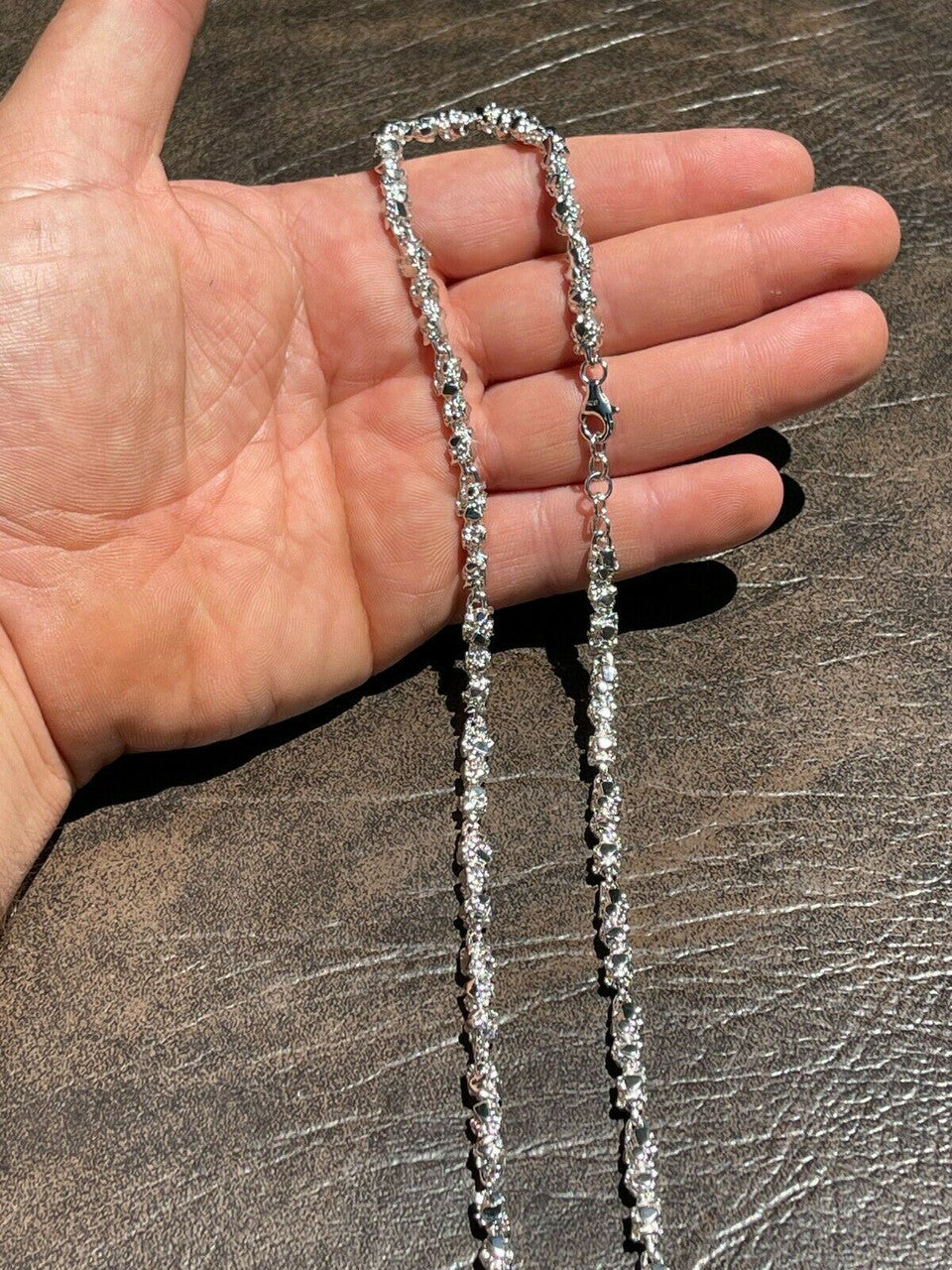 Custom Nugget Chain Necklace - 925 Sterling Silver - 18"-30" - 5mm